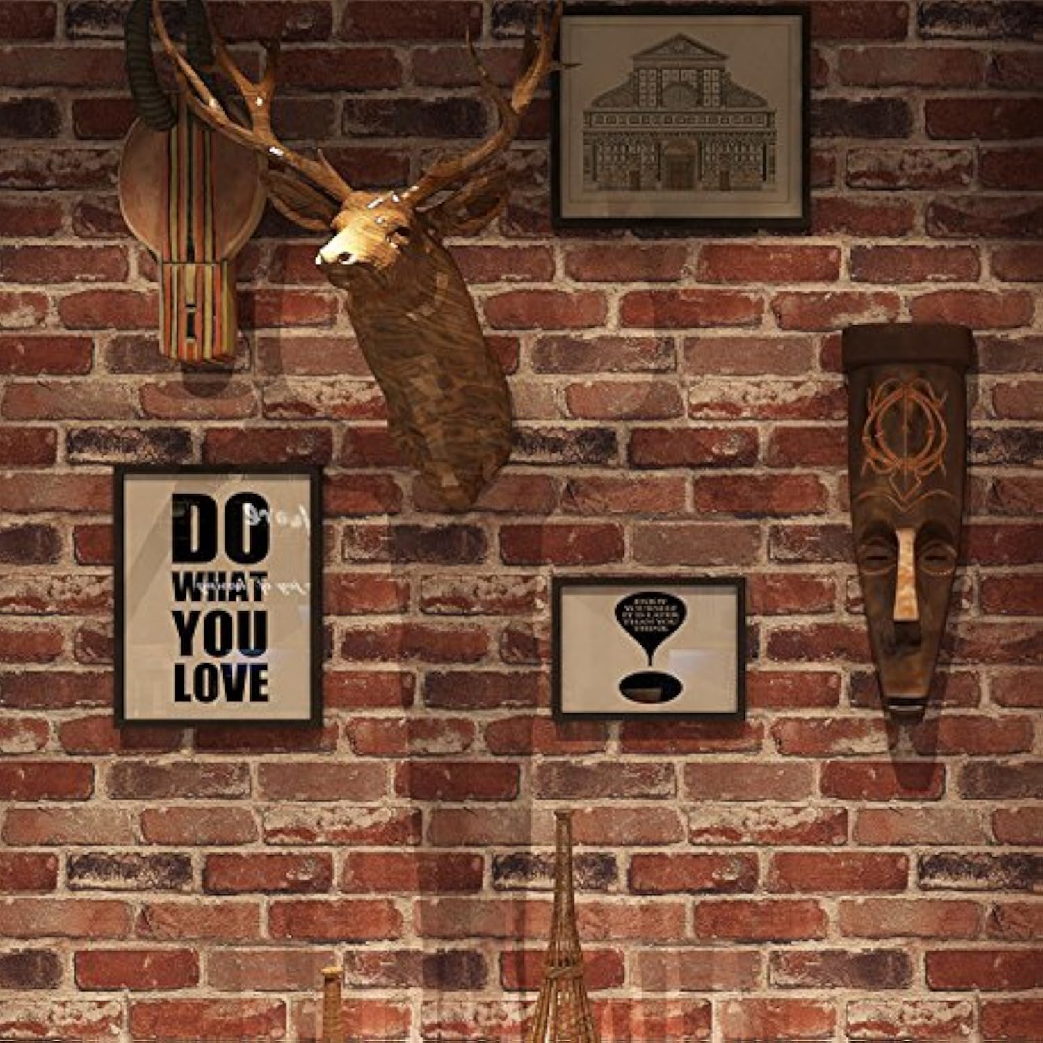 Okydoky Peel and Stick Rustic Red Brick Wallpaper, Self-Adhesive and Self-Sticking, Vinyl Waterproof Vintage Wallpaper, Contact Paper for House Decoration, No.57104-10