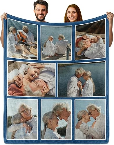 Manta personalizada con fotos de texto, regalos para marido, esposa, novia, novio, cumpleaños, aniversario, boda, San Valentín, Navidad, 30 x 40