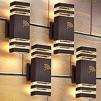 Vista 8 de DASTOR Iluminación Exterior del Anochecer al Amanecer, Luz de Pared Exterior Cuadrada Hacia Arriba y Hacia Abajo, Accesorio de Luz Exterior