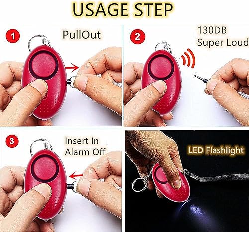 Miniatura 3 de Keychain Set for Women and Girls with Personal Safety Alarm, Wristlet, Lipstick holder, Portable Keychain Accessories Set.