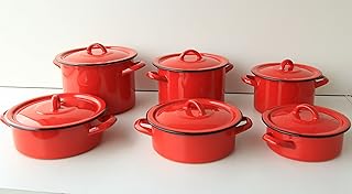 12 Tlg smaltato cuoco set di pentole