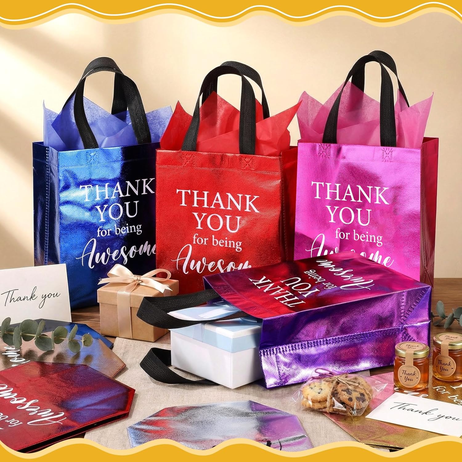 Resholder 30 Set Gifts Bags with Tissue Paper Bulk,10x8x4 Inch Employee Appreciation Thank You Gift Bags with Handles,Inspirational Reusable Tote for Staff Coworkers Team - Image 7