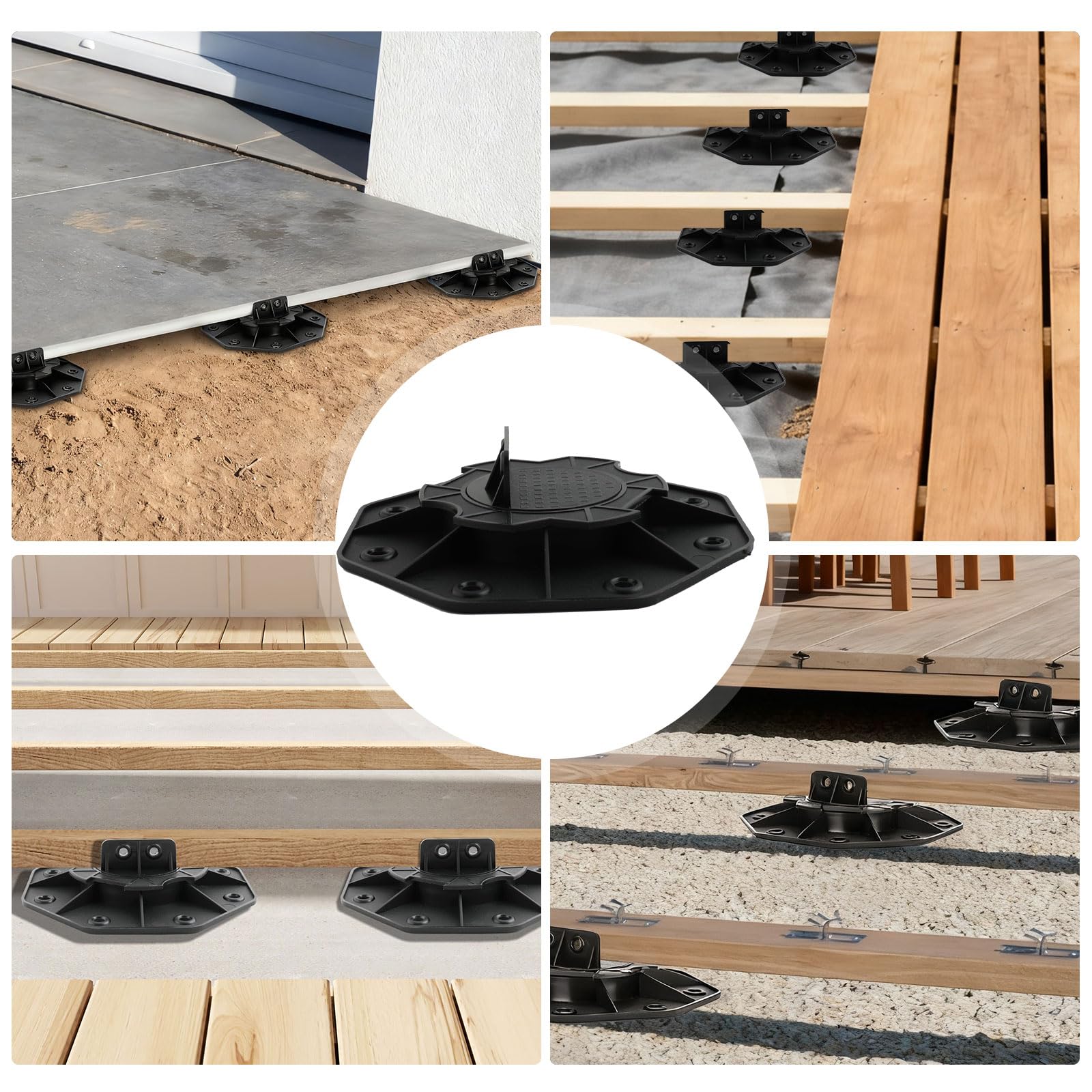 Cuscinetti di appoggio regolabili in altezza, piedini regolabili per terrazza, altezza regolabile 18-30mm, piedini per WPC, legno, assi da terrazzo, piastre, sottostruttura, compensazione in