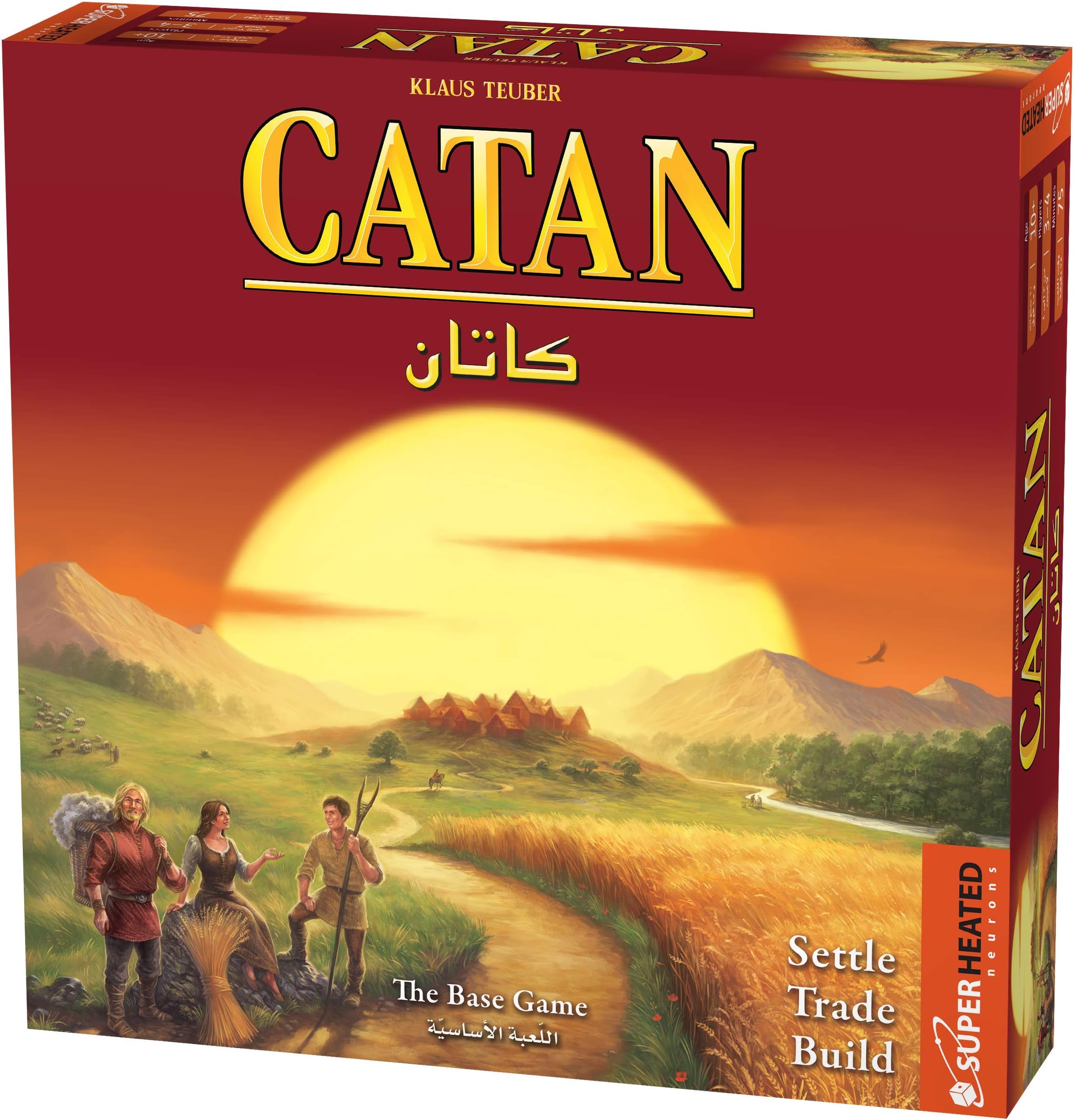 Catan Base Game | 3-4 Players | Official Version | English And Arabic Language | Family Game For Ages 10+ | Board Game - Strategy, Original - Made In Germany, ‎693602