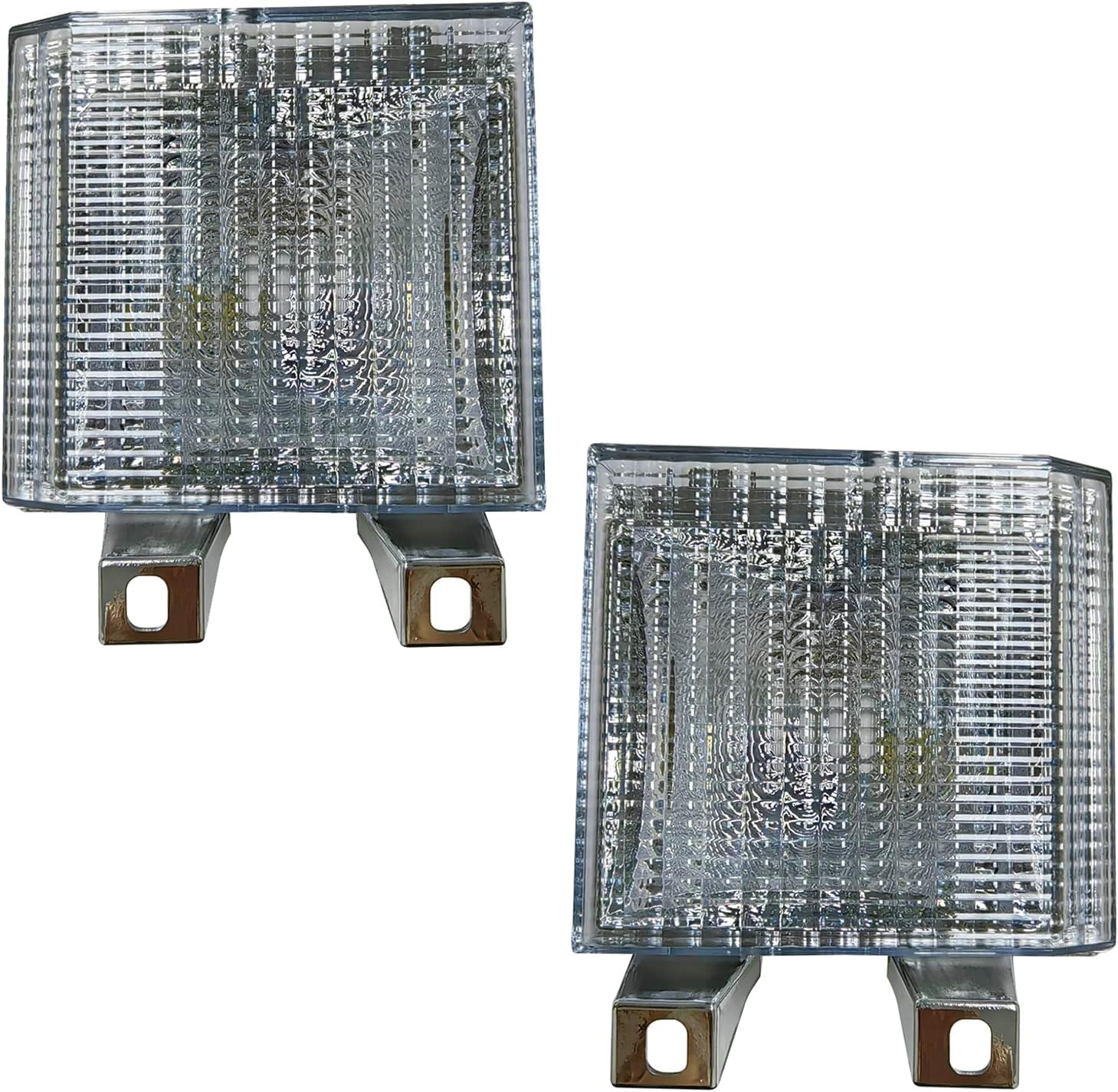 Pair Clear Lens Park/Signal Lights Compatible with 1983-1988 Chevy Blazer GMC Pickup Truck Driver and Passenger Side w/quad headlamps replaces 918045 918046