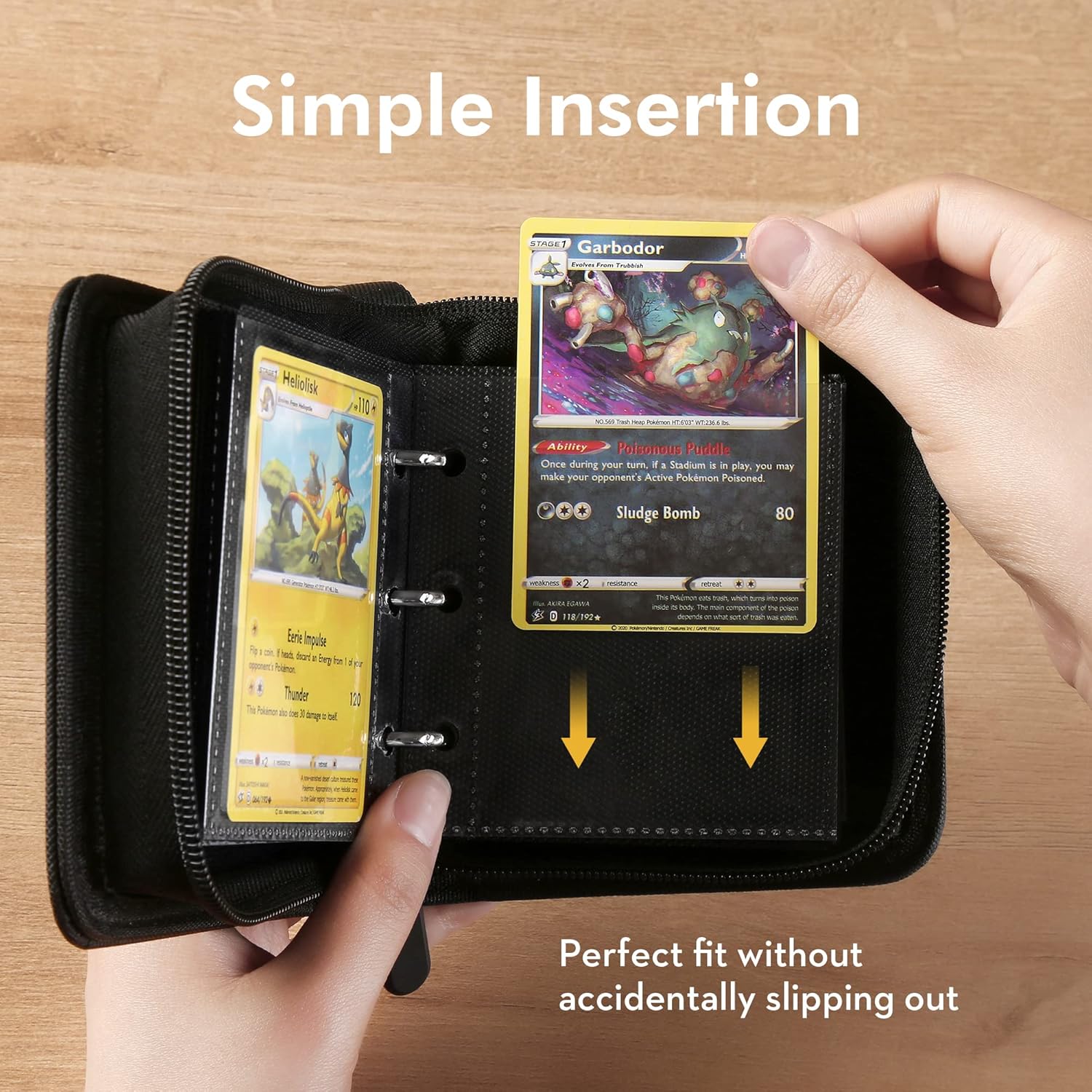Mini Size Card Binder for Pokemon Cards, iofeiwak® 2x2 2 Pockets with 40 Removable Sleeves, Holds 80 Cards, Super Lightweight [Ideal Gift for Kids]