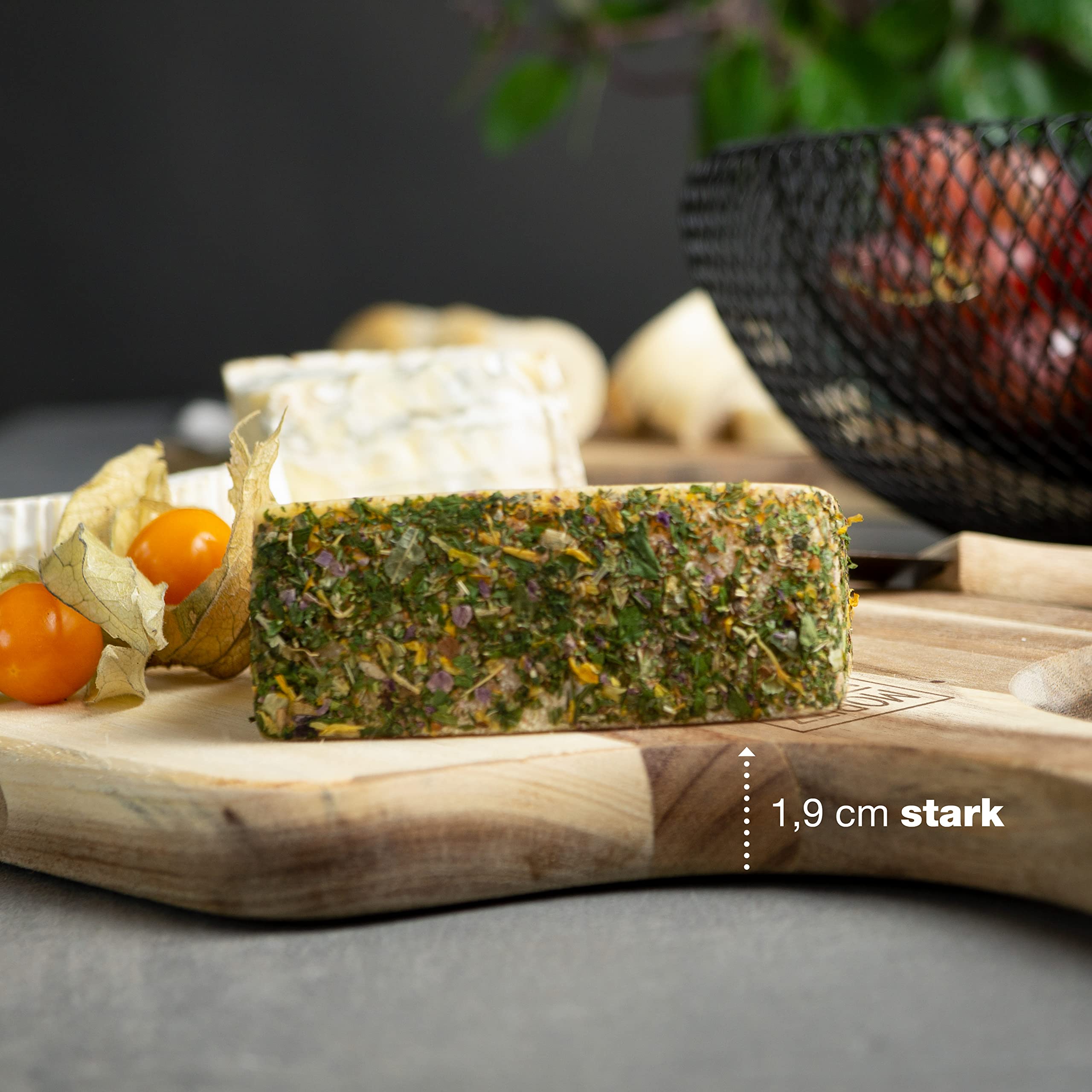 Moritz & Moritz Drewniana deska do krojenia 33 x 18 cm – drewniana deska do krojenia z litego drewna akacjowego – deska do serwowania sera – drewniana deska kuchenna trwała, przyjazna dla noży, łatwa