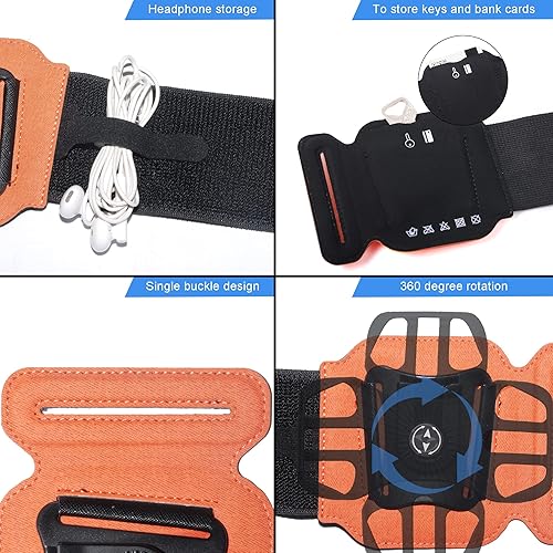 Miniatura 4 de Funda para brazalete para teléfono con rotación de 360, para senderismo, remo, montañismo, ciclismo, brazo para iPhone 14 13 12 11 Pro Max Mini SE