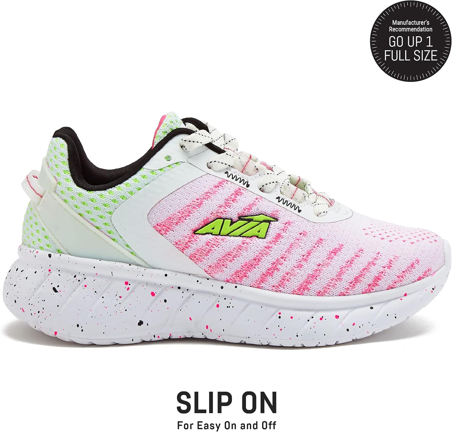 Avia Avi-Monsoon Slip On Girls Sneakers - Lightweight Athletic Running Shoes for Girls - Toddler, Little Kid, and Big Kid Sizes 11 to 6