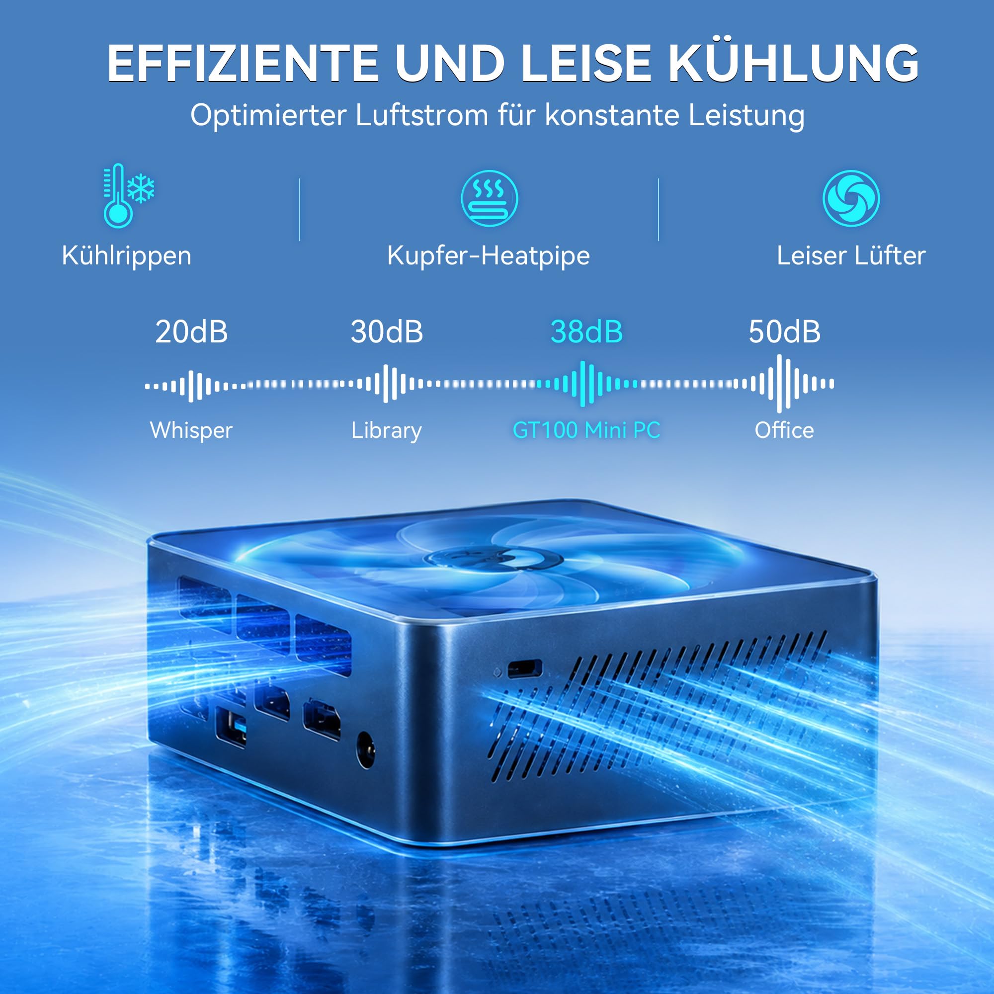 Glorlin GT100 Mini PC,AMD Ryzen 5 3501U (4C/8T, Bis zu 3.7Ghz),16GB DDR4 512GB M.2 2280 NVMe SSD,Mini Desktop Computers mit Windows 11 Pro für Büro & Office,BT 5.3,WiFi 6
