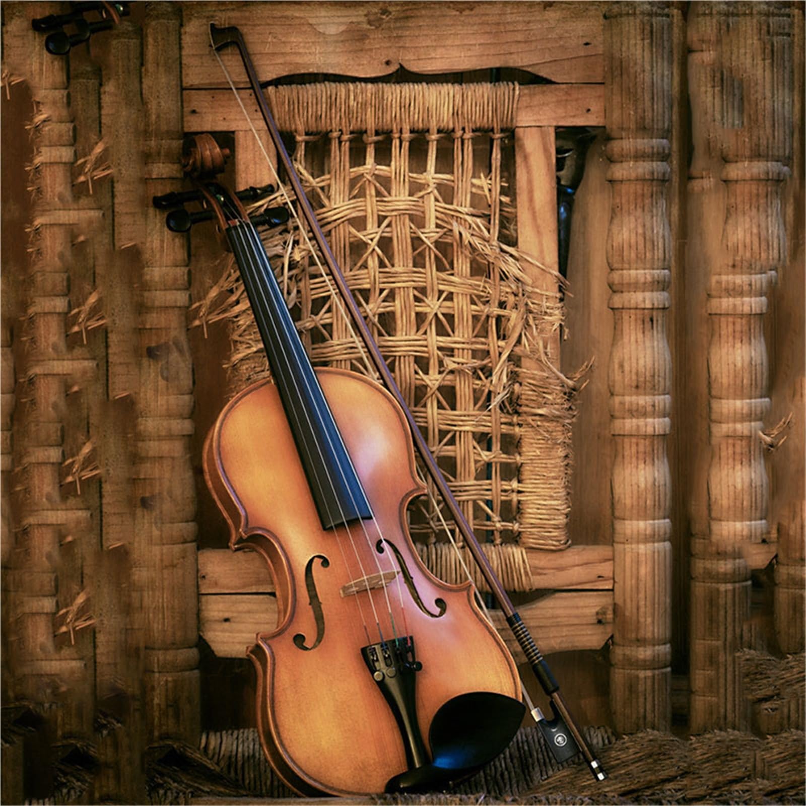 Geigenbogen Gebogener Violinbogen Violinbogenmaterial Violinbogen Musikinstrument Musikbogen(4 4)