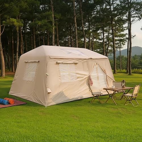 Tienda de campaña inflable con toldo, tienda inflable con bomba manual, fácil de instalar tiendas inflables para 4 estaciones, carpas impermeables