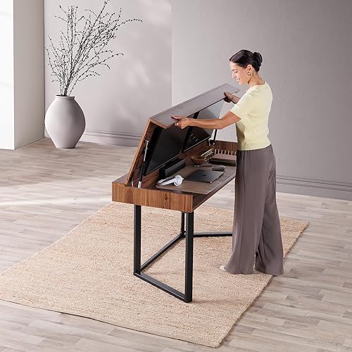 Transformer Table - Mesa de comedor para computadora, oficina de trabajo desde casa, escritorio de juegos, escritorio de estudio, muebles que marrón