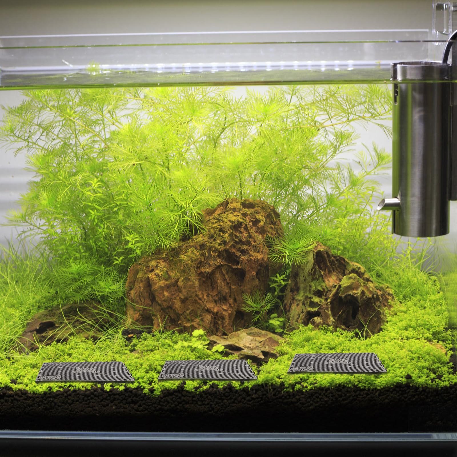 20 Stück PVC Bodenfilterplatte für Aquarien mit Steckverbindung und Splicing Kombination Schwarze Filterplatte für Fischbecken und Zucht von Meeresfischen