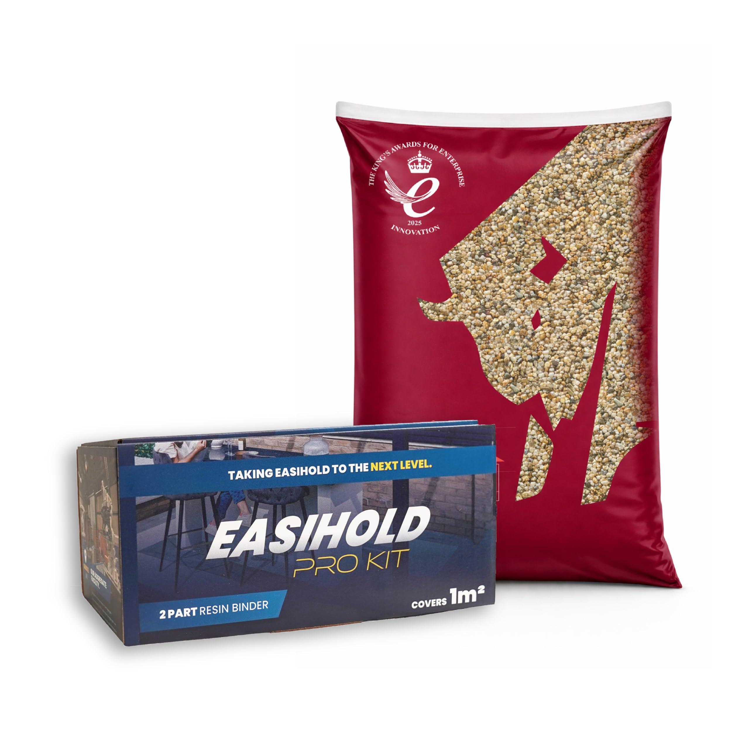 Easihold Resin Bound Gravel Kit 1m2 UV Stable Resin & Stones for Patios & Walkways 100% Water Permeable, Long-Lasting & UV-Resistant Stone Carpet Binding Polyurethane Resin (Coshel)