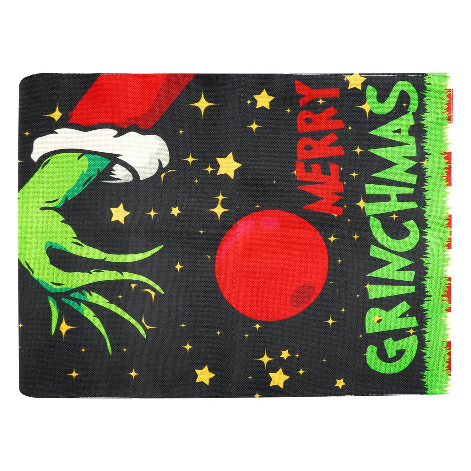 Rumyve Grinch Table Cloth, Elf Party Table Runner, Winter Holiday Party Decoration,for Christmas Rectangular Kitchen Table Decorations(Stlye A)