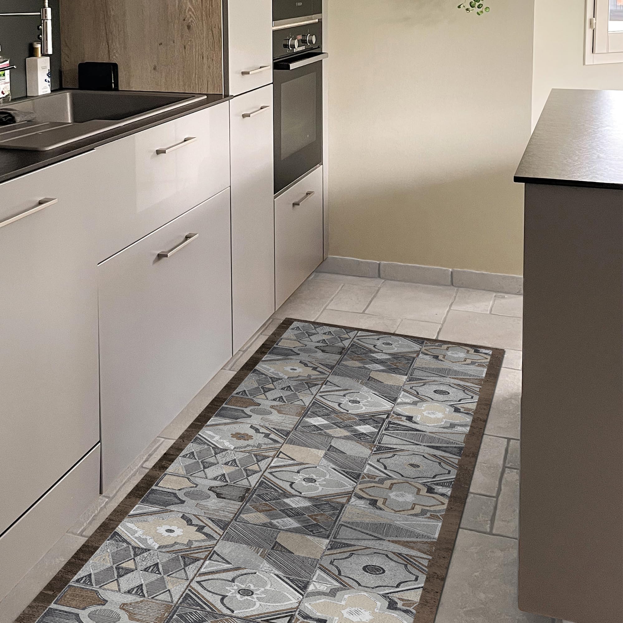 CREARREDA Carpet Runner for Kitchen, Hallway & Living Room, Carpet Runner, Made to Measure, Insulating, Fire Retardant, Scratch-Resistant, Hypoallergenic, Water-Repellent, Kitchen Runner, Living Room