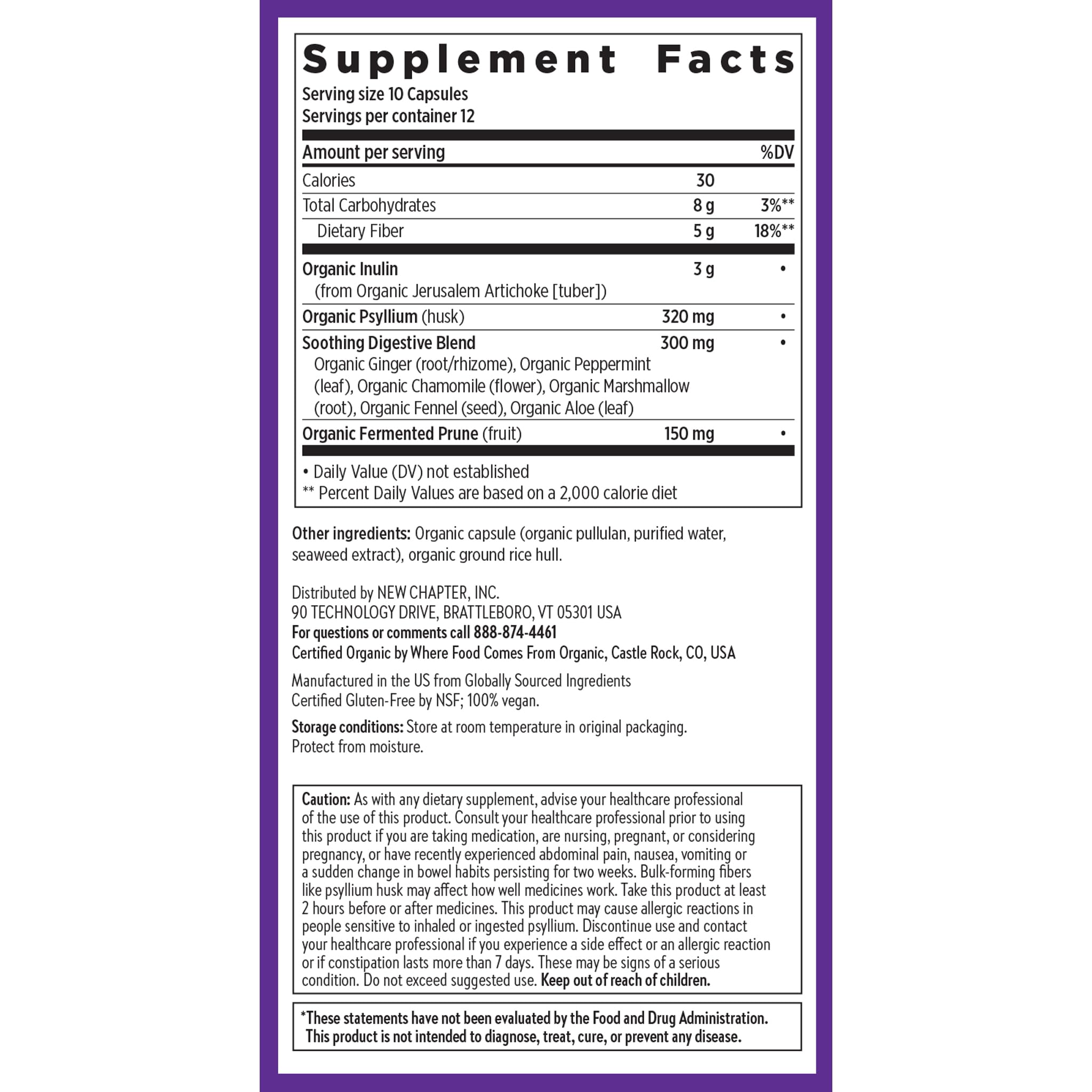 New Chapter All-Flora Multi-Fiber Supplement, 120 Count — Amazon image 6