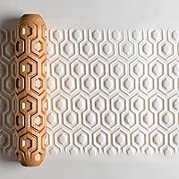 Vista 31 de MKM Pottery Tools Rodillos de mano grandes de madera para arcilla (BHR-01 Diagonal Basketweave)