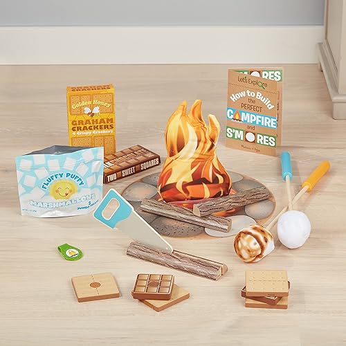 Miniatura 9 de Melissa & Doug Let's Explore Campfire S'mores Set con comida de juguete y accesorios de cocina para niños, juguetes de aprendizaje preescolar para