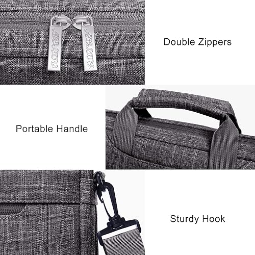 Miniatura 3 de MOSISO  Bolso de hombro para computadora portátil poliéster con profundidad ajustable en la parte inferior azul (Airy Blue), Negro, Azul celeste