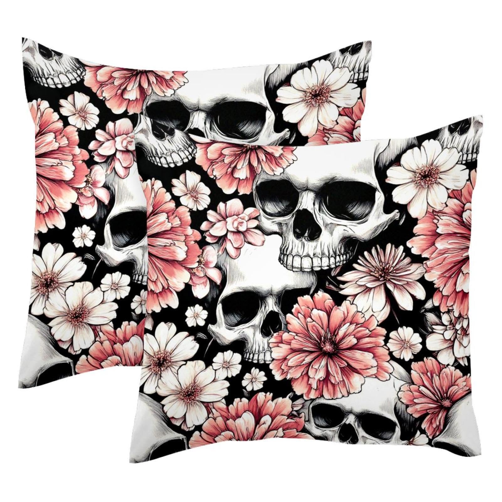 Fundas de cojín de terciopelo de calaveras con diseño moderno doble cara de 50x50cm