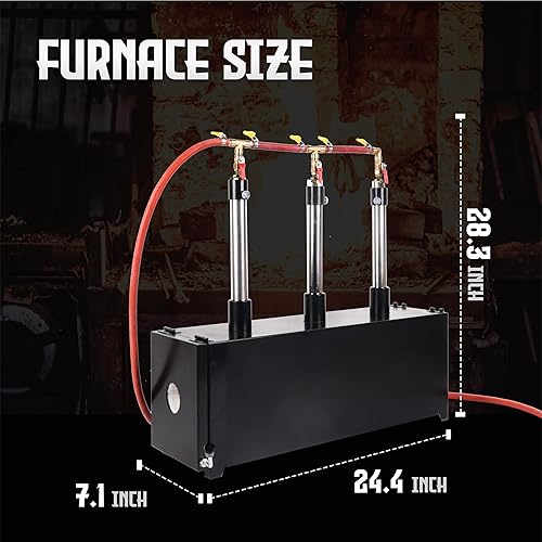 Miniatura 28 de Horno de forja con quemadores individuales, gran capacidad, forjas cuadradas de propano para herrería, adecuado para artistas, aficionados