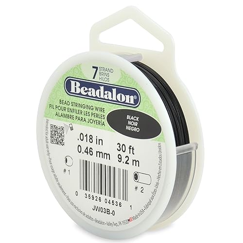 Miniatura 21 de Beadalon Alambre de cuerda de cuentas de acero inoxidable de 7 hebras, 0.015 pulgadas / 0.015 in, brillante, 30 pies / 30.2 ft
