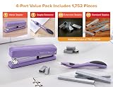 Bostitch Titan Heavy Duty Metal Stapler, 50 Sheet Capacity with 1250 Staples and Ergonomic Staple Remover, Jam Free Stapling, Full Strip Stapler for Desk, Office and Classroom, Purple – view 5