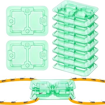 8 Set Ant Bait Stations Refillable, Indoor & Outdoor, Standard Size, Green