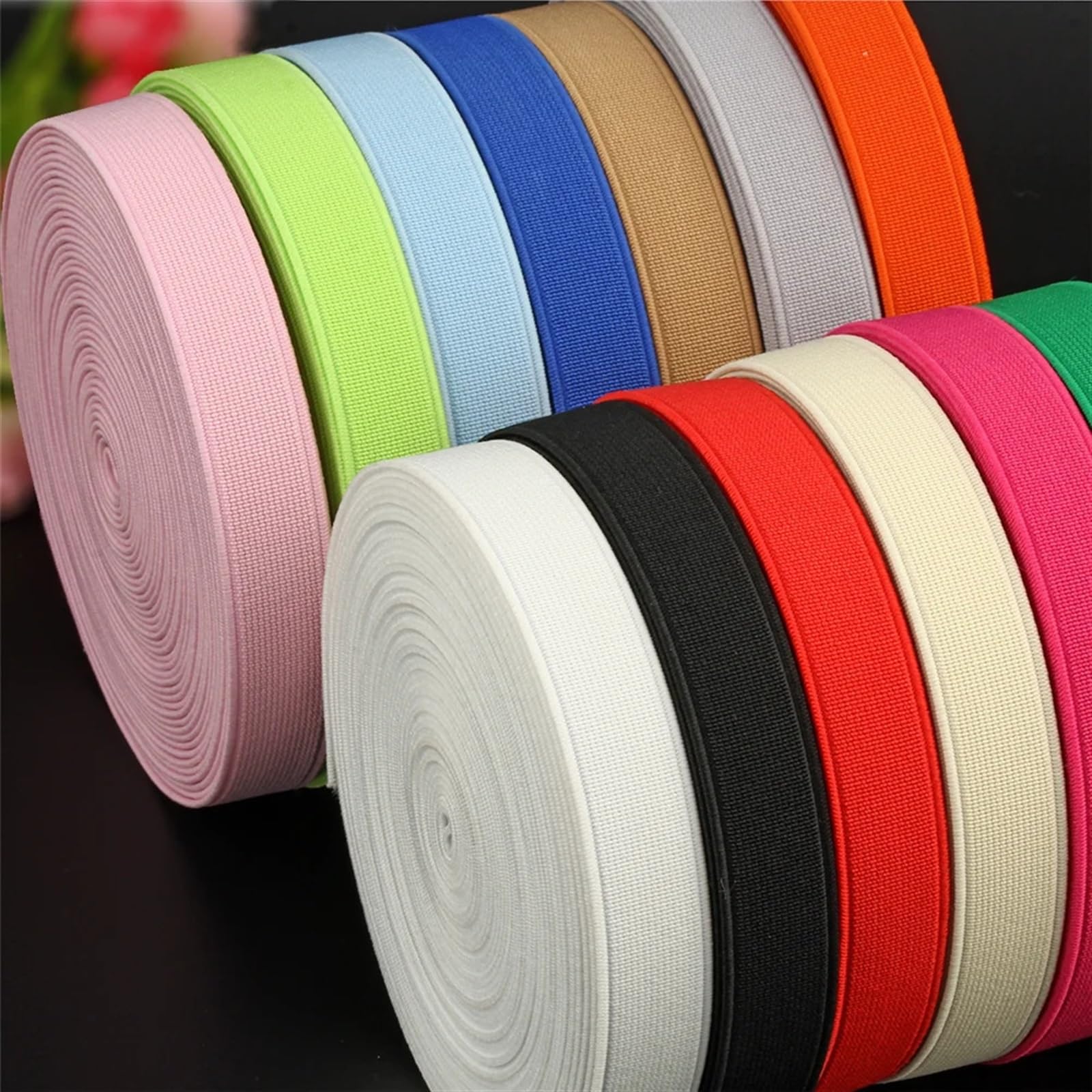Banda elástica for coser, 15 mm, 20 mm y 25 mm, color negro, alta elasticidad, cómoda for coser ropa. | Beige,25mmx28Metre