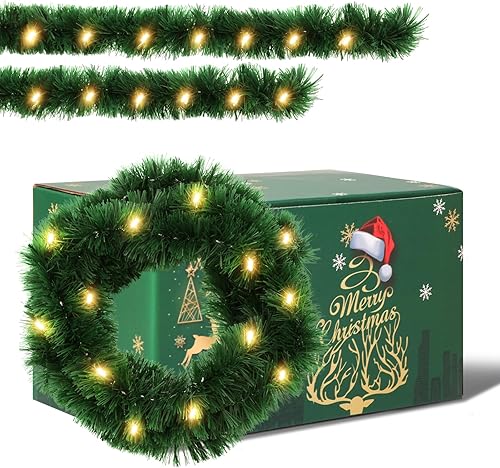 Miniatura 1 de Decoraciones de Navidad, guirnalda de oropel de Navidad verde de 16 pies, guirnalda de oropel de fiesta para árbol de Navidad, barandilla de