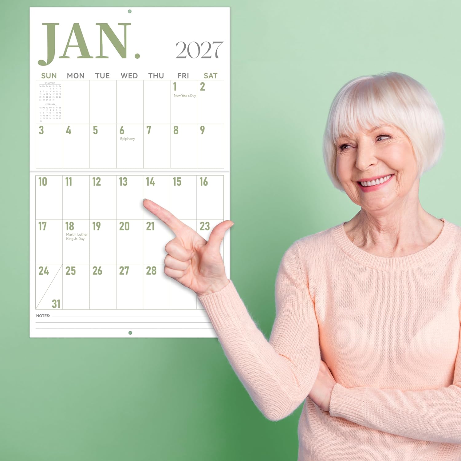 GuassLee Wall Calendar 2026-2027 Large, 23"x14" Vertical Wall Calendar 2026, 13-Month from 2026 Jun to 2027 Jun, Monthly Planner Hanging Calendar with Big Grid Big Numbers for Home Office Organizing thumbnail