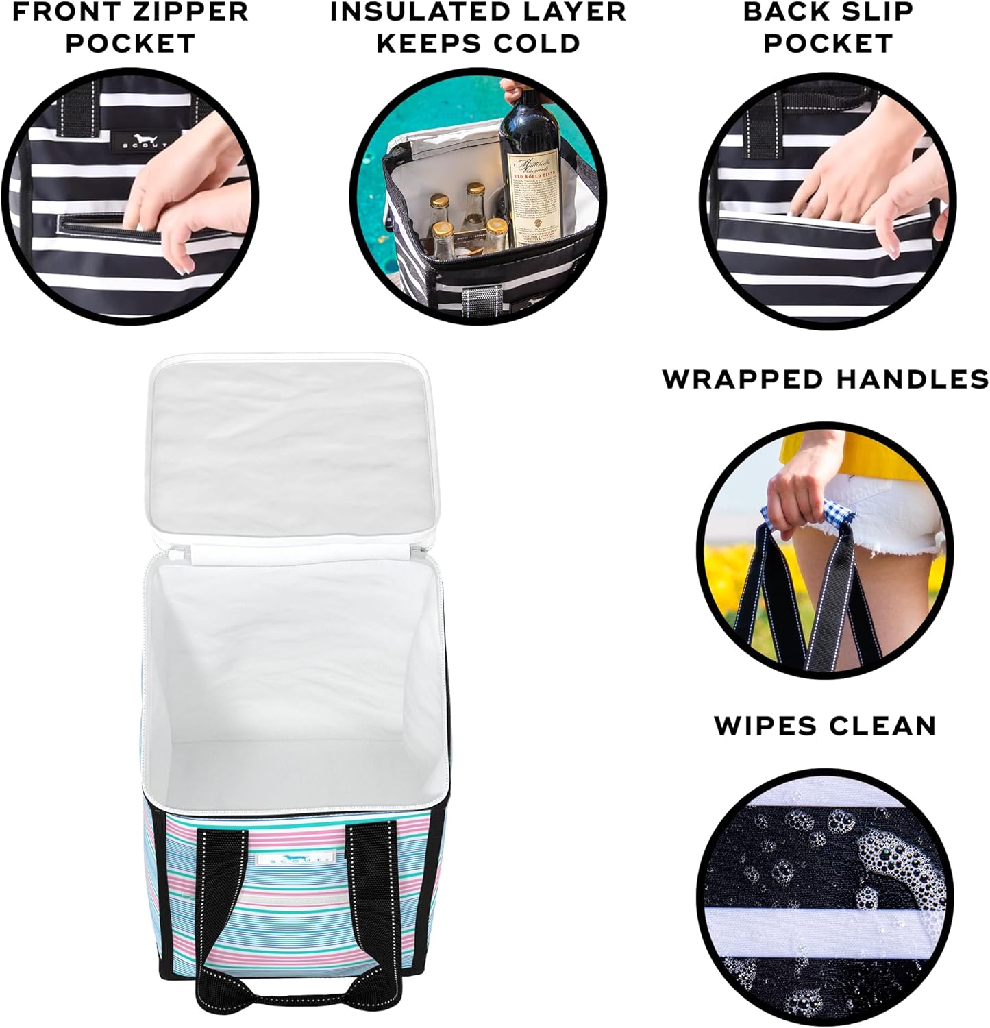 SCOUT Pleasure Chest - Soft, Lightweight, Insulated Cooler, Fits 5 Wine Bottles, Cooler for Beach, Pool, Boat, and Picnics