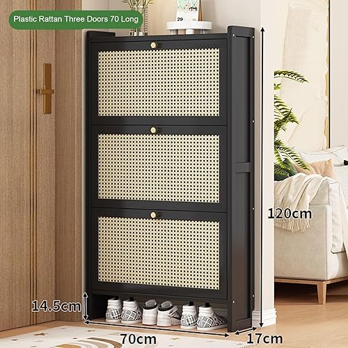 Miniatura 8 de Armario de zapatos,Zapatero para entrada,Gabinetes de zapatos inclinables independientes,Zapatero negro,Zapatero moderno,Para entrada, armario,