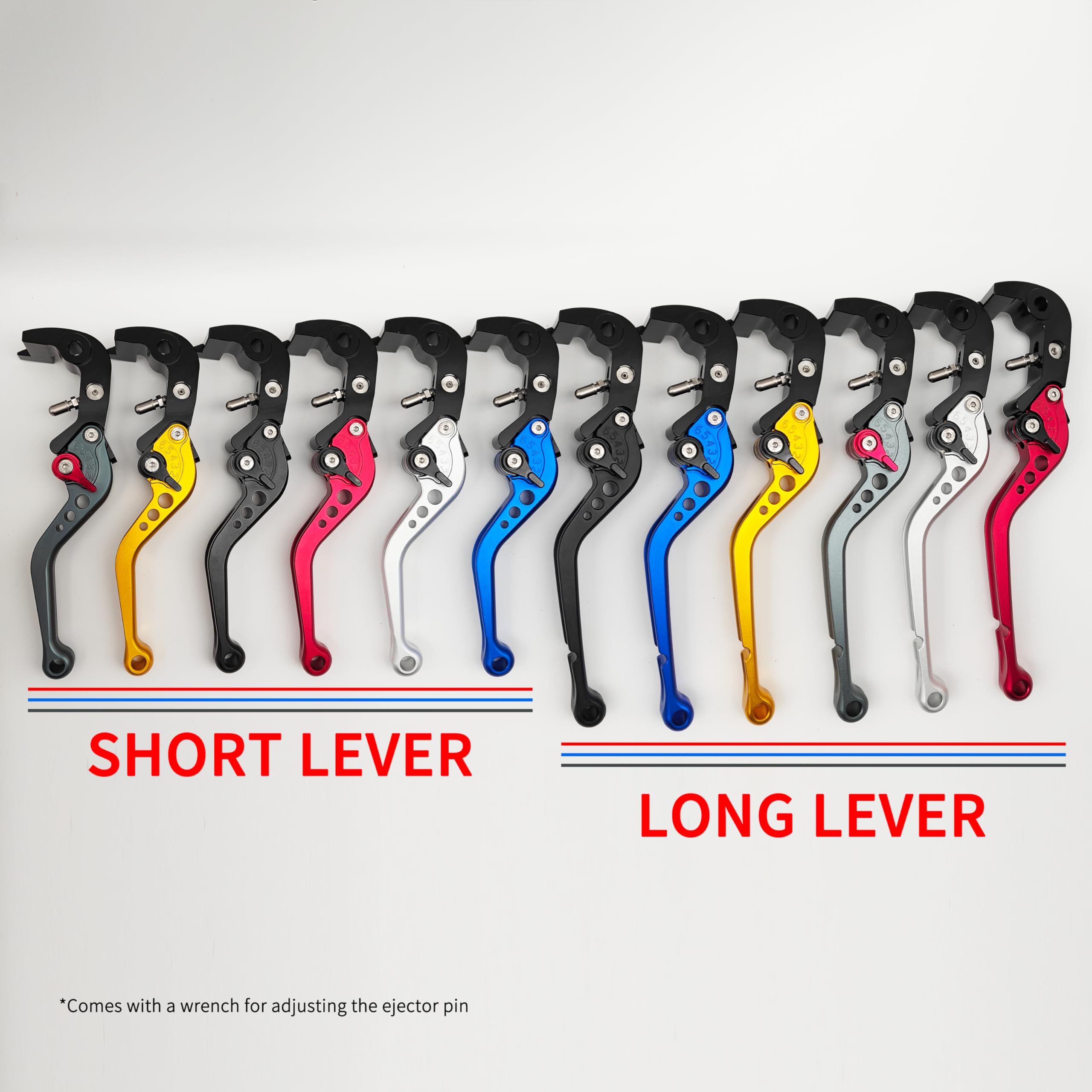 Yamaha R7 Foldable Brake & Clutch Levers - Adjustable CNC Aluminum, 6-Position, 40mm Extension, Fits 2024-2025 R7 Models