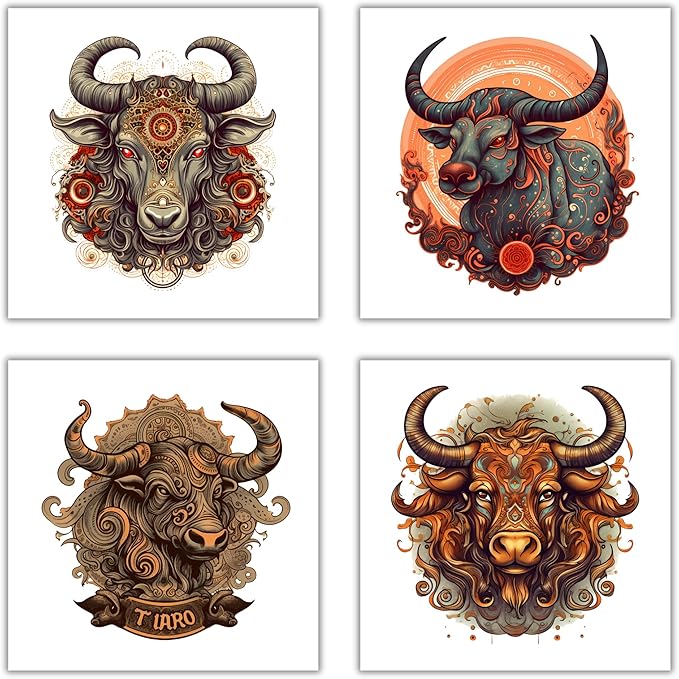 XERE 20 Pcs Taurus Zodiac Sign Stickers, 2.5