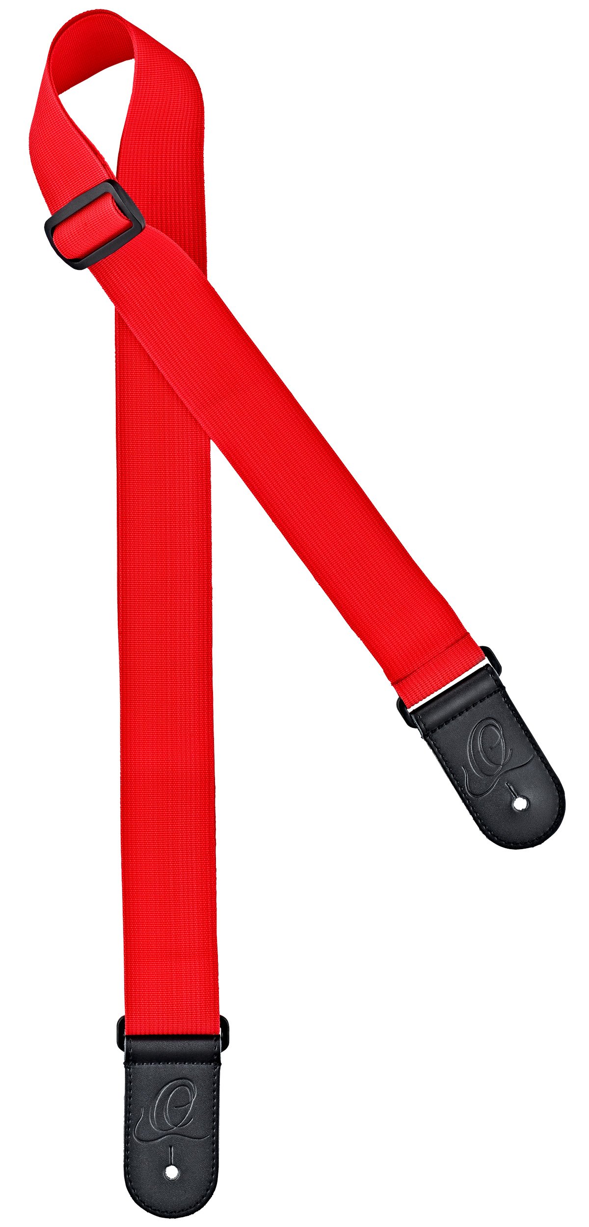 Ortega Guitars Adjustable Guitar Strap – Acoustic Guitar / Bass, Electric Guitar / Bass – Nylon Straps Series – Nylon, Red (ONS50STD-RD)