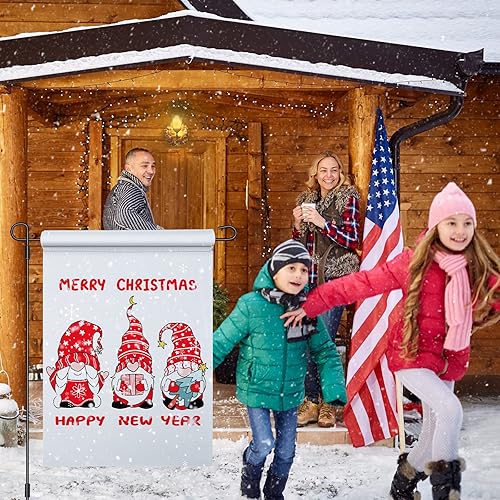 Miniatura 4 de Bandera de jardín en blanco para decoración de Navidad e invierno, banderas de poliéster de doble cara para patio al aire libre, fiesta, hogar,