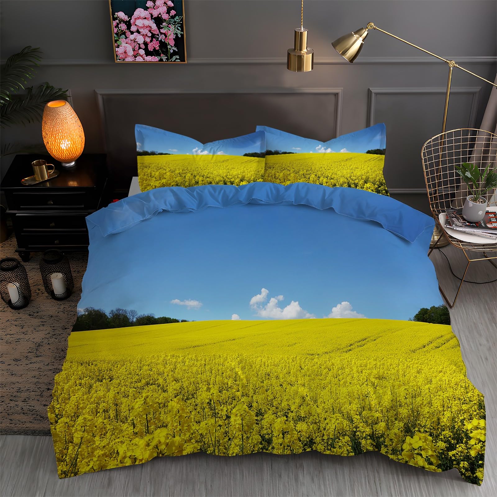 Housse de couette 220x240 bleu pour une chambre adulte relaxante