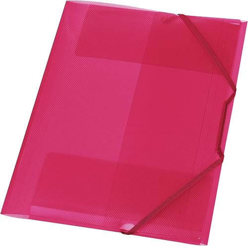 Herlitz 10092856 Gummizugmappe A4 mit 3 Einschlagklappen und 2 Gummizügen, PP, t
