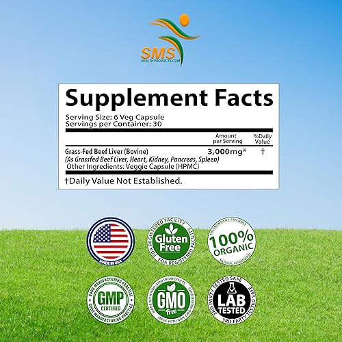Miniatura 4 de Suplemento de órgano de carne de res  alimentado con pasto y criado en pastos  Bienestar total del cuerpo y rendimiento, complejo de órganos con