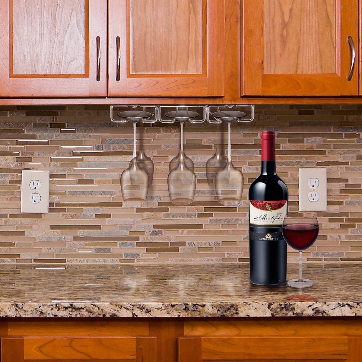 Sorbus Wine Glass Rack - Under Cabinet Storage -3 Sorbus Wine Glass Rack - Under Cabinet Storage -3