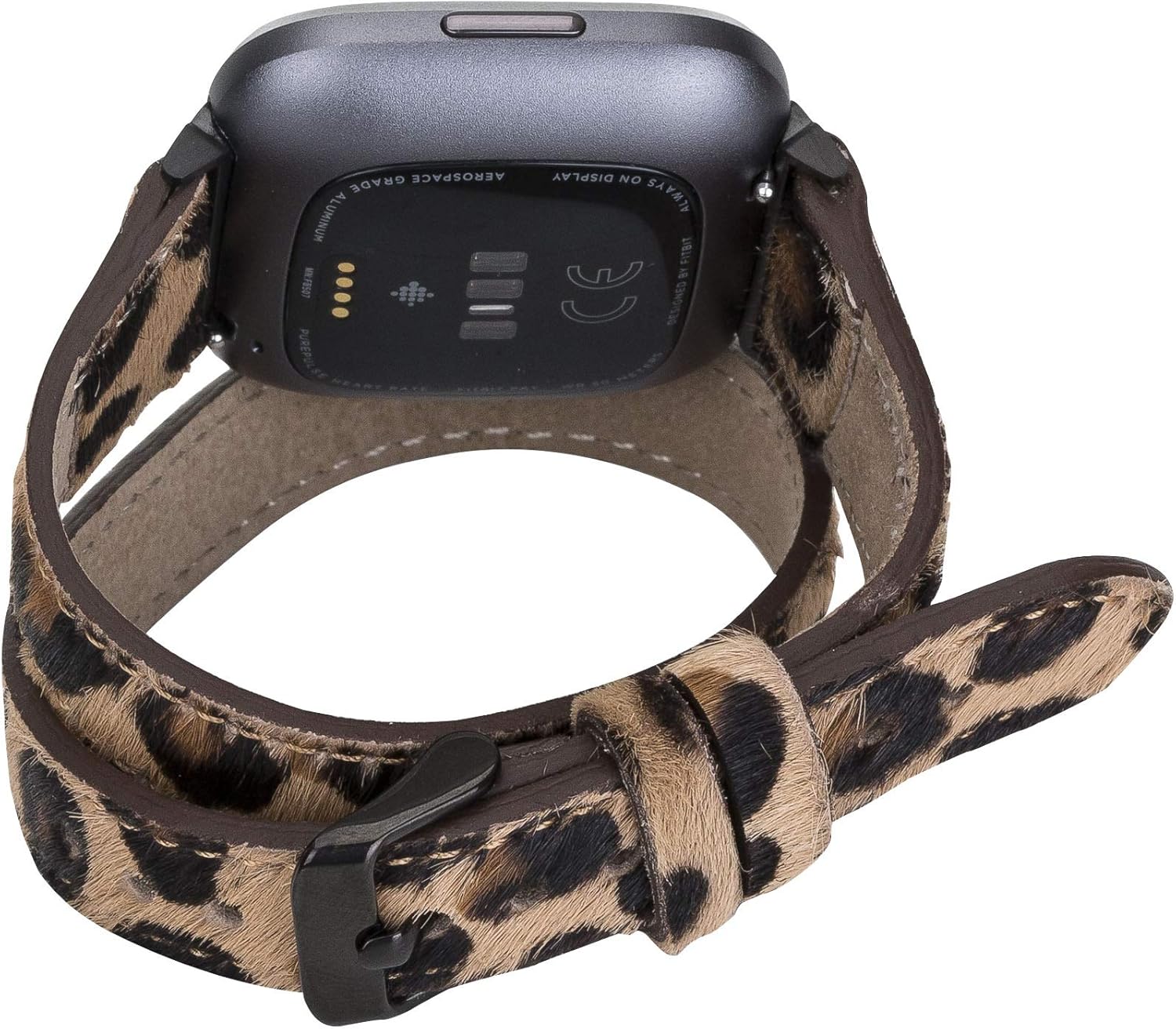 Venito Serena Leather Double-Wrap Slim Watch Band Compatible with Fitbit Versa/Versa 2 / Versa Lite