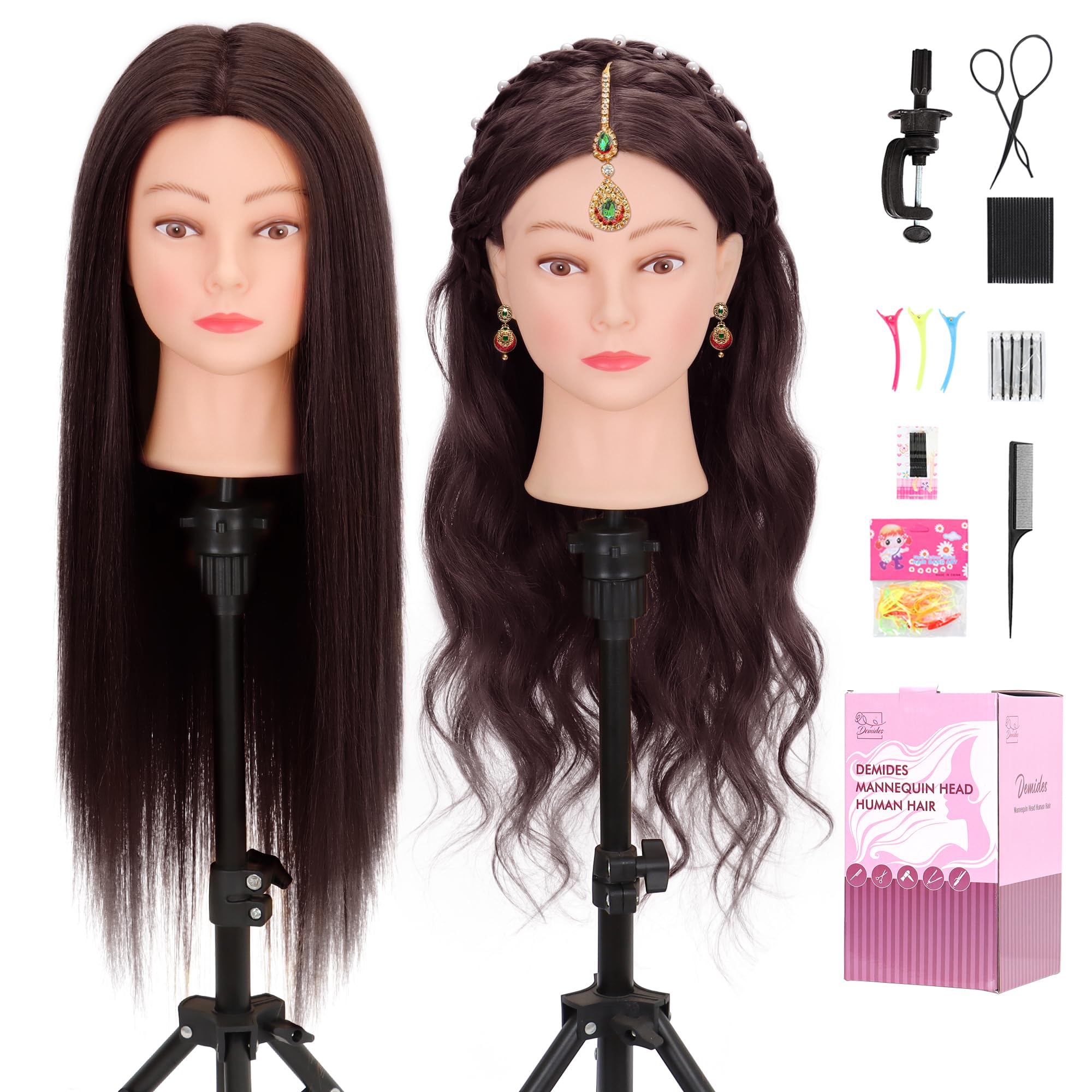 Amazon.co.jp: 美容マネキンヘッド 80%本物の人毛 26-28インチ、ヘア