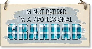 The Plum Penguin Handmade Wooden Hanging Wall Plaque Not Retired Professional Grandad Decorative Funny Retirement Gift Father's Day