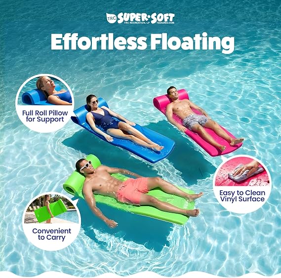 TRC Recreation Foam Swimming Pool Float, Floating Water Lounger, Splash 1.25