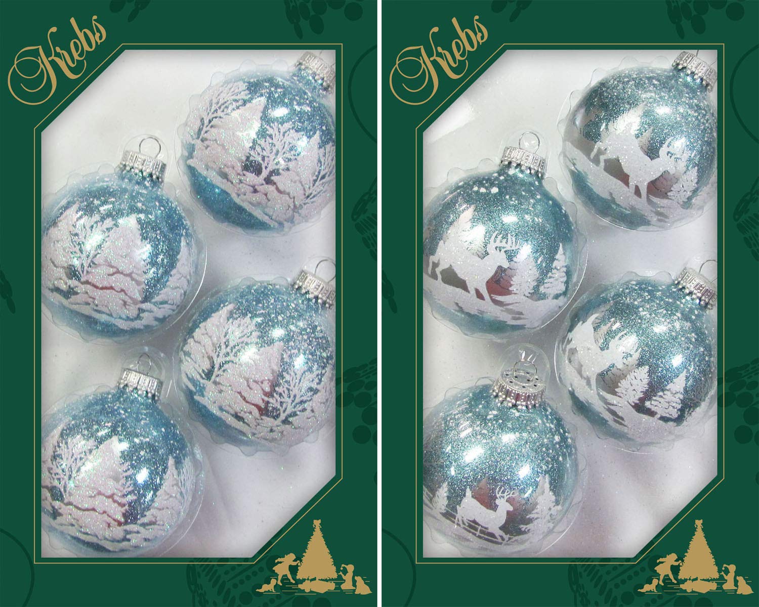 Brubaker Set di 50 Pezzi Palline di Natale con Cima d'albero - Decorazioni per L'Albero di Natale in Argento Blu