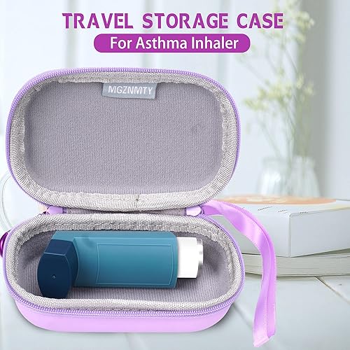 Miniatura 9 de Funda de viaje rígida para nebulizador portátilinhalador de asma, espaciador inhalador para adultos y niños, funda de transporte con cuerda cruzada