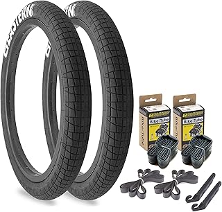 Eastern Throttle 100psi BMX Tyre Kits 20\" x 2.2-2.4 - Versatile for BMX, Kids\' Bikes, & Folding Bicycles, Multi-Color Patch